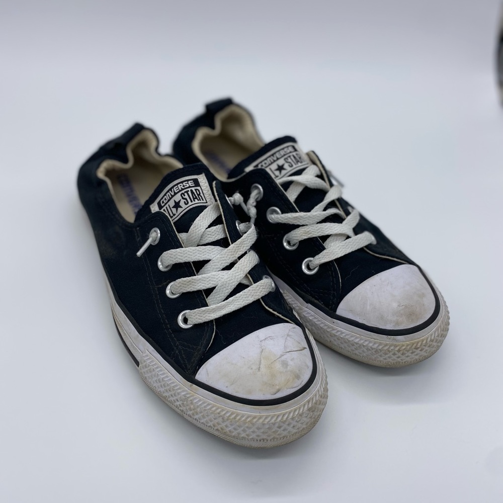 Black Converse slip ons